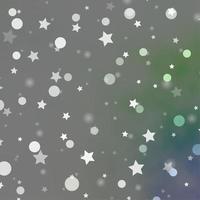 Light Green vector background with circles, stars.