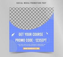 E-Course promo Social media post square template vector