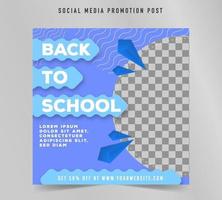 Back to School Social media post square template vector