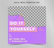 Community project promo Social media post square template vector