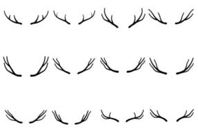 Deer Antlers Icon Set vector