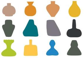 Abstract Hand Drawn Vases Set vector