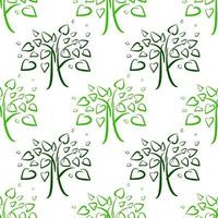 tree with hearts seamless green background vector