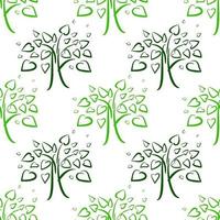 tree with hearts seamless green background vector