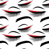 eyelashes and eyebrow seamless background vector