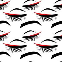 eyelashes and eyebrow seamless background vector