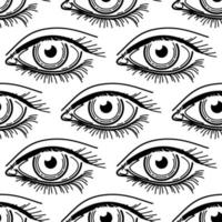 eye eyelashes tattoo seamless pattern vector