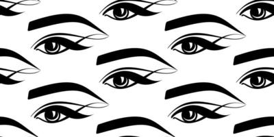 eyelashes eyes eyebrows seamless pattern vector