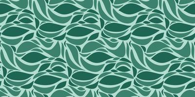 Abstract seamless pattern with green organic shapes, leaves. Vector