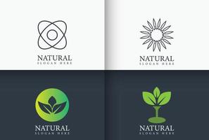 colección de diseño de logotipo natural en estilo minimalista vector