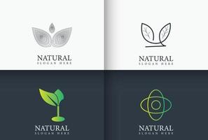 Natural Logo design collection in minimal style vector