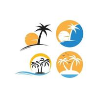 Palm tree summer logo vector