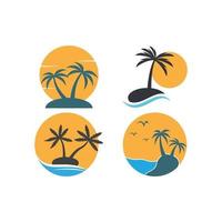 Palm tree summer logo vector