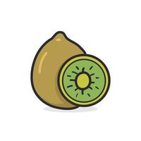 Kiwi hand drawn illustration flat color vector