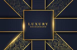 Elegant luxury black gold background with geometric element vector