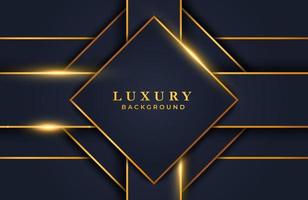 Elegant luxury black gold background with geometric element vector