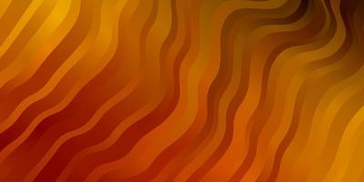 Dark Orange vector backdrop with curves.