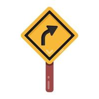Right Turn post vector