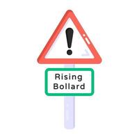 Rising Bollard and sign vector