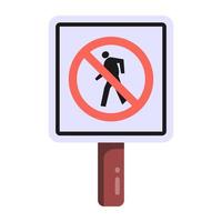 No Pedestrian sign vector