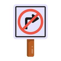 Turn Prohibition Sign vector