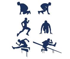 establece atletismo deporte diseño 2020 juegos abstracto vector símbolo iconos