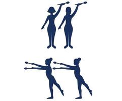 sets Rhythmic Gymnastics sport design 2020 games abstract vector signs