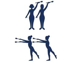 sets Rhythmic Gymnastics sport design 2020 games abstract vector signs