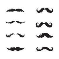 Moustache set icons for barber logo  barber shop and retro design vector