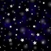 Dark Purple vector background with circles, stars.