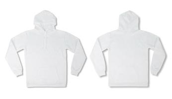 White hoodie mockup isolated on white background photo