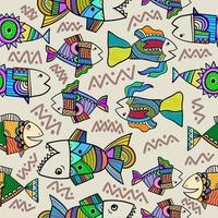 Seamless pattern with cute undersea inhabitants vector