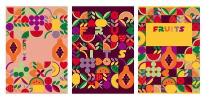 Vintage retro nature abstract vector covers set.