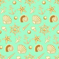 Hand drawn vector sea seamless pattern