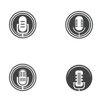 podcast logo vector diseño plano