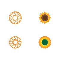 Set Sun Flower Logo Template