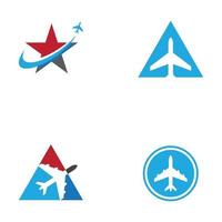 Plantilla de logotipo de diseño de ilustración de vector de icono de avión