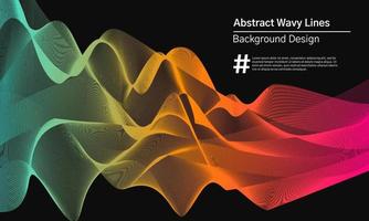 Colorful abstract wavy lines background design vector