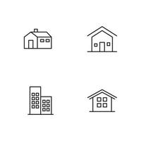 edificio casa simple símbolo e icono vector