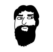 retrato de un hombre hipster con barba en estilo escandinavo. vector