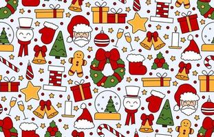 Seamless repeating pattern with Christmas and Happy New Year symbols
