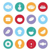 Icons of food, products and dishes of different countries of the world vector