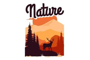 camiseta explorar la naturaleza montaña vintage ilustation vector