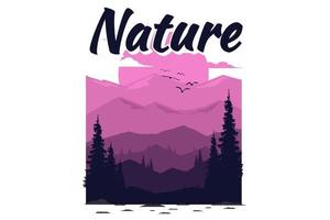T-shirt explore nature mountain vector