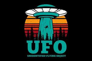 T-shirt flying object plan ufo vector