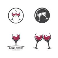 Copa de vino, logotipo, icono, vector, ilustración, diseño vector