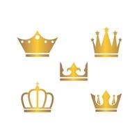 royal crown set logo icon vector illustration