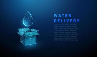 Abstract blue open box and water drop vector