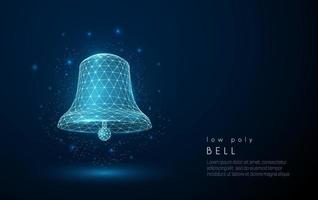 Abstract bell icon. Low poly style design. vector