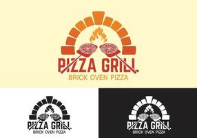 concepto de logotipo de restaurante de camión de comida de pizza vector